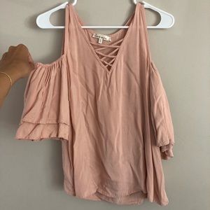 Pink Cold shoulder blouse
